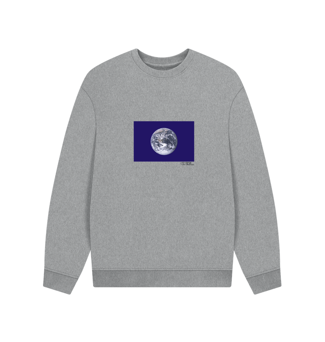 Athletic Grey Earth Day Flag \ud83c\udf0e Crewneck Sweatshirt