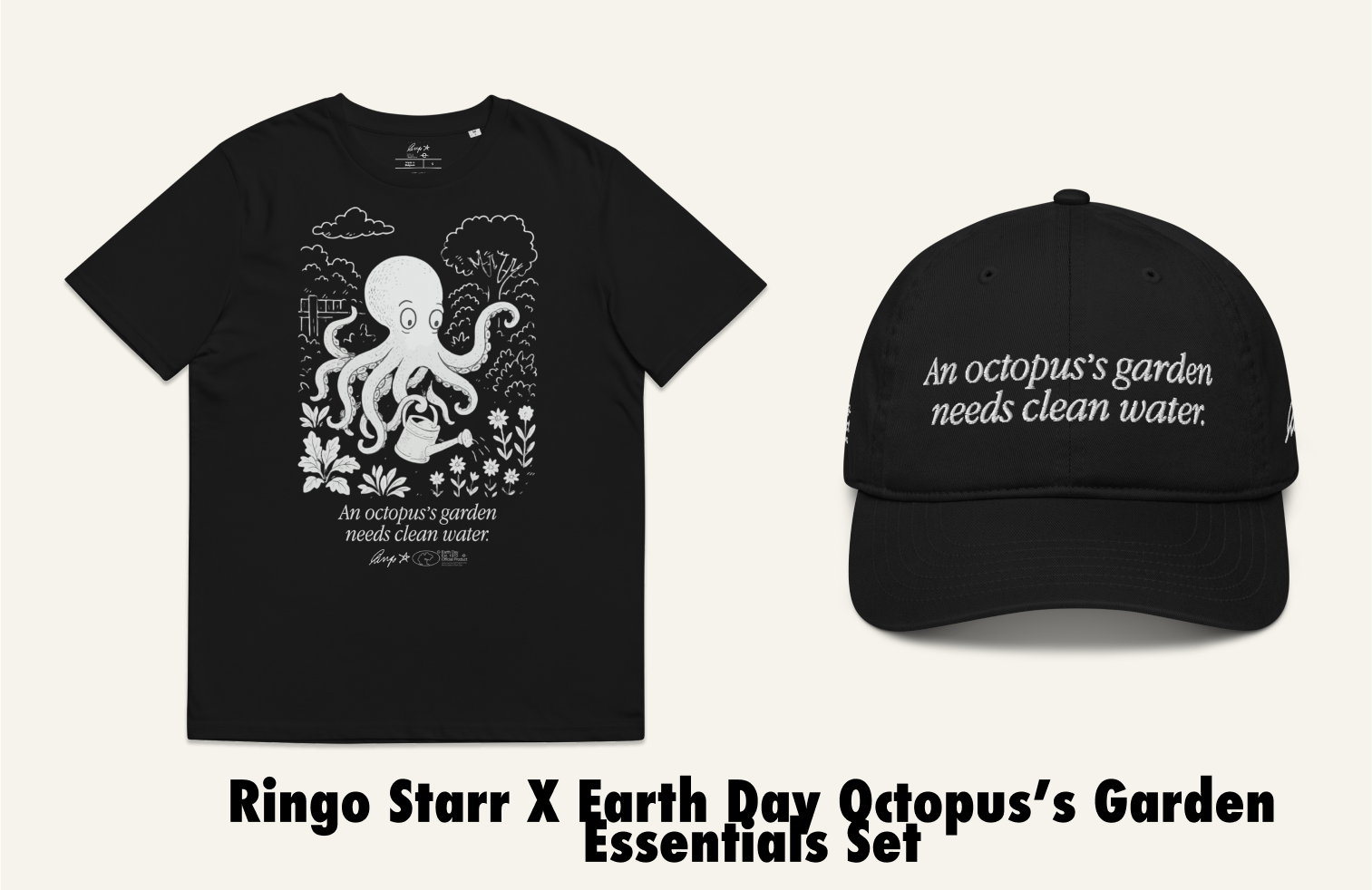Ringo Starr X Earth Day Octopus’s Garden Essentials Set (Tee +Cap)